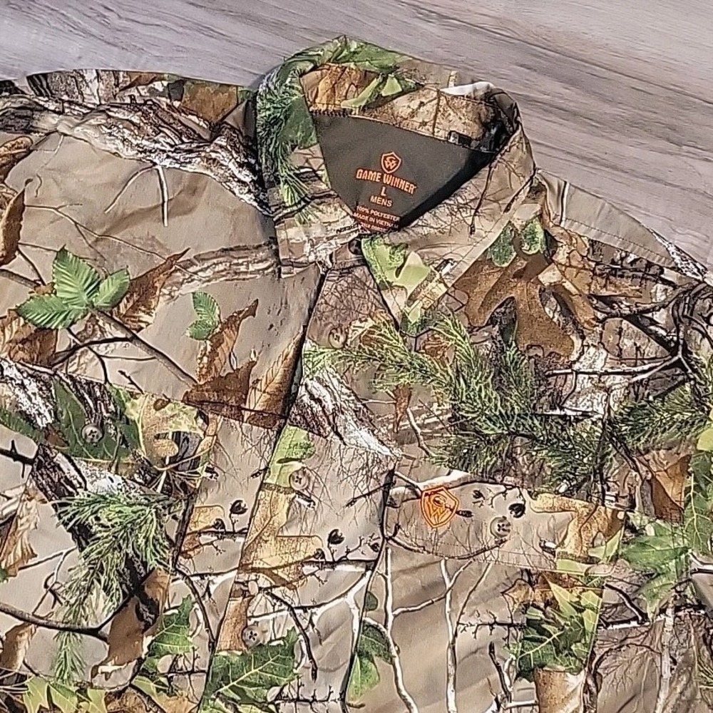 Game Winner Mens Vented Shirt Large Realtree Camo Hunting Camping